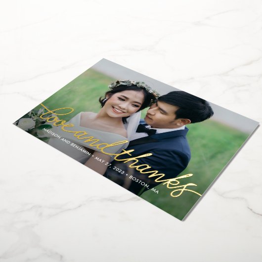 Carte de remerciements photo Darling Script REAL F (Rotation)