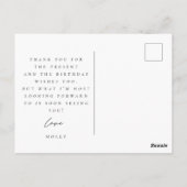 carte de remerciements photo de 1er anniversaire (Dos)