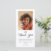 Carte De Remerciements Photo de 5e anniversaire de style moderne et éléga (Debout devant)