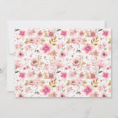 Carte de remerciements photo de Baby shower rose v (Dos)