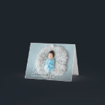 carte de remerciements photo de baptême en écritur<br><div class="desc">baptême merci design carte photo avec écriture blanche. Le texte et le libellé ainsi que d'autres caractéristiques de cette conception peuvent être customisés.</div>