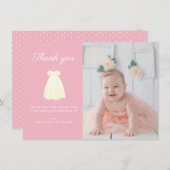 Carte de remerciements photo de baptême simple (Devant / Derrière)