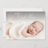 Carte De Remerciements Photo de bébé avec écriture moderne (Devant)