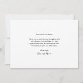 Carte De Remerciements Photo de bébé avec écriture moderne (Dos)