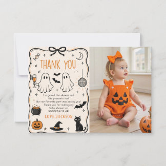 Carte De Remerciements photo de bébé Halloween