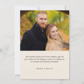 Carte De Remerciements Photo de calligraphie moderne (Dos)