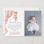 Carte De Remerciements Photo de chat dansant charmant pour la première fê (Devant)