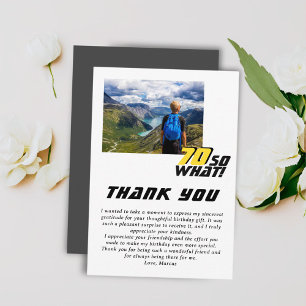 Carte De Remerciements Photo de citation amusante 70 et alors pour 70 ans
