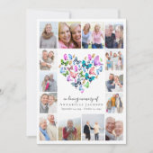Carte De Remerciements Photo de collage du coeur papillon (Devant)