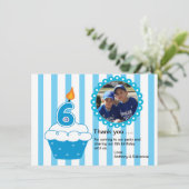 Carte de remerciements photo de Cute Blue Cupcake (Debout devant)