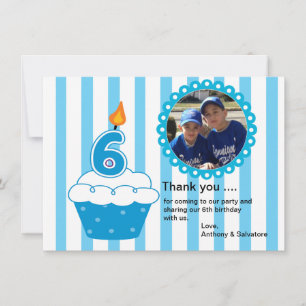 Carte de remerciements photo de Cute Blue Cupcake