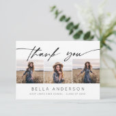 Carte De Remerciements Photo de diplôme moderne écriture manuscrite 3 (Debout devant)