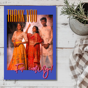 Carte De Remerciements Photo de famille pour le festival Diwali bleu indi