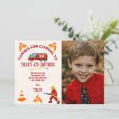 Carte de remerciements photo de fête d'anniversair (Debout devant)