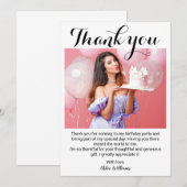 Carte de remerciements photo de fête d'anniversair (Devant / Derrière)