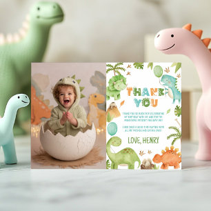 Carte De Remerciements Photo de fête d'anniversaire de garçon mignon avec