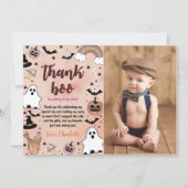 Carte De Remerciements Photo de fête d'anniversaire d'Halloween (Devant)