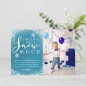 Carte De Remerciements Photo de fête d'anniversaire d'hiver pour garçon (Debout devant)
