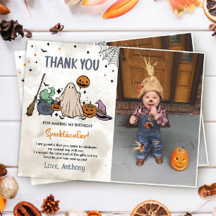 Carte De Remerciements Photo de fête d'anniversaire Halloween