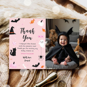 Carte De Remerciements Photo de fête d'anniversaire Halloween Fantôme Épo