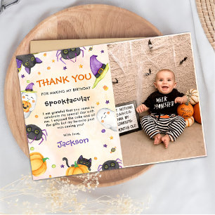 Carte De Remerciements Photo de fête d'anniversaire Halloween Spooktacula