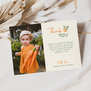 Carte De Remerciements Photo de fête d'anniversaire Little Cutie Citrus O