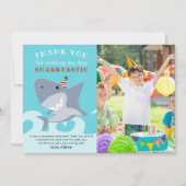 Carte De Remerciements Photo de fête d'anniversaire Sharktastic Shark (Devant)