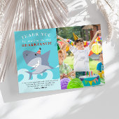 Carte De Remerciements Photo de fête d'anniversaire Sharktastic Shark