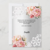 Carte de remerciements photo de Fête des mariées f (Dos)