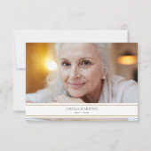 Carte De Remerciements Photo de feuillage aquarelle de mémorial funéraire (Dos)