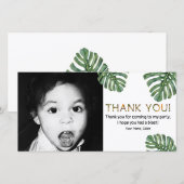 Carte De Remerciements Photo de feuille de jungle de safari tropical Merc (Devant / Derrière)