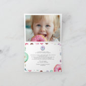 Carte De Remerciements Photo de fille d'anniversaire de gamin de message  (Intérieur)