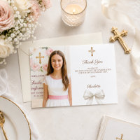 Photo de fille ruban ivoire Confirmation