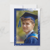 Carte De Remerciements Photo de fin d'études de Blue Connections (Dos)