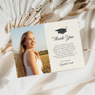 carte de remerciements photo de graduation de scri