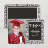 Carte de remerciements photo de graduation géométr (Devant / Derrière)
