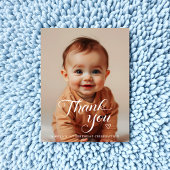 Carte De Remerciements Photo de joyeux anniversaire avec écriture blanche