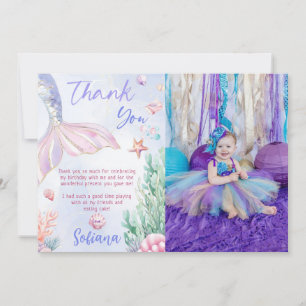 Carte De Remerciements Photo de la 1ère fête d'anniversaire de la Sirène 