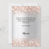 Carte de remerciements photo de la douche rose arg (Dos)