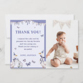 Carte de remerciements photo de la fête d'annivers (Devant)