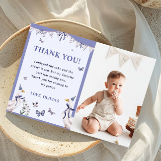 Carte de remerciements photo de la fête d'annivers