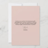 Carte de remerciements photo de la Fête des mariée (Dos)