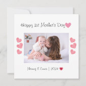 Carte de remerciements photo de la fête des mères (Devant)