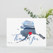 Carte De Remerciements Photo de la forme de l'Alaska (Debout devant)