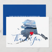 Carte De Remerciements Photo de la forme de l'Alaska (Devant / Derrière)