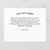 Carte de remerciements photo de la graduation budg (Dos)