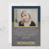 Carte de remerciements photo de la Graduation en b (Devant)