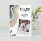 Carte De Remerciements Photo de la plage (Debout devant)