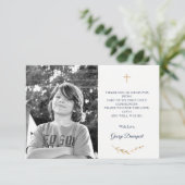 Carte de remerciements photo de la première commun (Debout devant)