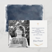 Carte de remerciements photo de la première commun (Devant / Derrière)